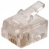 Steren Conector RJ-11, para Cable Redondo, Transparente, 1 Pieza