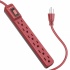 Steren Extensión Multicontactos 905-040C, 6 Salidas AC, Rojo  1