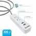 Steren Barra Multicontactos 905-3007, 2 Salidas, 2x USB, Blanco  3