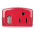 Steren Cargador para Auto INV-075, 110V, 1 Puerto USB, 1 Salida AC, Rojo  4