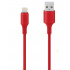 Steren Cable USB A Macho - Lightning Macho, 1 Metro, Rojo  2