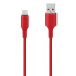 Steren Cable USB A Macho - Lightning Macho, 2 Metros, Rojo  2