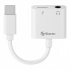 Steren Adaptador de Audio USB-C Macho - 3.5mm Hembra/USB-C Hembra, Blanco  1