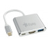Stylos Hub USB C Macho - 1x USB C, 1x USB 3.0, 1x HDMI Hembra, 5000 Mbit/s, Plata  1