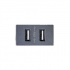 Supplier Placa para Pared SPM-09, 2 Puertos USB, Grafito  1