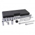 Surtek Juego de Dados y Accesorios con Matraca F5800C, 1/2", Cromado, 25 Piezas