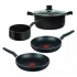 T-Fal Batería de Cocina 0390900, Aluminio, Antiadherente, 5 piezas  1
