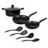 T-Fal Batería de Cocina VITAL, Aluminio, Antiadherente, 8 Piezas