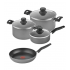 T-Fal Batería de Cocina TALENT, Aluminio, Antiadherente, 7 Piezas