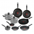 T-Fal Batería de Cocina 5819700, Aluminio, Antiadherente, 12 Piezas  1