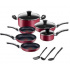 T-Fal Batería de Cocina Expert Chef, Aluminio, Antiadherente, 12 Piezas