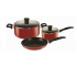 T-Fal Juego de Batería Family Cook, Antiadherente, 5 Piezas, Rojo  1