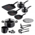 T-Fal Batería de Cocina Easy Care, Titanio, Antiadherente, 20 Piezas  1