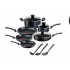 T-Fal Batería de Cocina B473SC84, Aluminio, Antiadherente, 12 Piezas  1