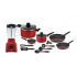 T-Fal Batería de Cocina B4980284M, Aluminio, Antiadherente, 17 Piezas