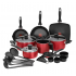 T-Fal Batería de Cocina Family Cook, Aluminio, Antiadherente, 25 Piezas