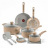 T-Fal Batería de Cocina C487SC74, Aluminio, Antiadherente, 12 Piezas