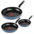 T-Fal Juego de Sartenes 233000, 3 Piezas, Antiadherente, Aluminio, Azul