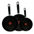 T-Fal Juego de Sartenes J8800, 3 Piezas, Antiadherente, Aluminio, Negro