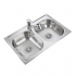 Teka Tarja de Sobreponer 33.22 2C 978, Doble Tina, 840 x 560cm, Acero Inoxidable