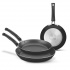 Tramontina Juego de Sartenes, 3 Piezas, Antiadherente, Aluminio, Negro  1
