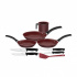 Tramontina Juego de Cocina Turim, 9 Piezas, Antiadherente, Rojo/Negro