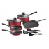Tramontina Batería de Cocina PrimaOne, Aluminio, Antiadherente, 10 Piezas