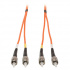 Tripp Lite by Eaton Cable Fibra Óptica OFNR 2x ST Macho - 2x ST Macho, 30 Metros, Naranja