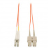 Tripp Lite by Eaton Cable Fibra Óptica OFNR 2x LC Macho - 2x SC Macho, 50 Metros, Naranja