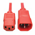 Tripp Lite by Eaton Cable de Poder C13 Macho - C14 Hembra, 60cm, Rojo