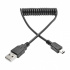 Tripp Lite by Eaton Cable Espiral USB 2.0 A Macho - Mini-USB B Macho, 90cm, Negro