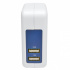 Tripp Lite by Eaton Cargador de Pared U280-002-W12, 5V, 2x USB 2.0, Blanco/Azul  2