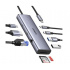 Ugreen Docking Station 15375 USB C, 2x USB-A 2.0, 2x USB-C, 1x HDMI, 1x RJ-45, SD, MicroSD, Plata  1