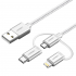 Ugreen Cable USB A Macho - Micro USB/Lightning/USB C, 1 Metro, Plata  1