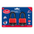 Urrea Candado Impermeable 18CA, 40mm, 2 Piezas, Rojo/Negro