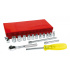 Urrea Juego de Dados y Accesorios con Matraca 47111, 1/4", Cromado, 17 Piezas