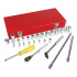 Urrea Juego de Dados y Accesorios con Matraca 5200A, 1/4", Cromado, 27 Piezas