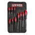 Urrea Juego de Desarmadores de Puntas Plana/Cabinet/Phillips 8600F, 10 Piezas, Negro/Rojo  1