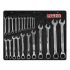 Urrea Juego de Llave de Matraca 1202MCM, 8mm, 9mm, 10mm, 11mm, 12mm, 13mm, 14mm, 15mm, 16mm, 17mm, 18mm, 19mm, 20mm, 21mm, 22mm, 24mm, 25mm,, 22 Piezas, Acero Cromado