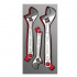 Urrea Juego de Llave Ajustable CH111L, 8", 3 Piezas, Acero Cromado