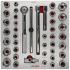 Urrea Juego de Dados con Matraca CH203L, 1/2", Cromado, 42 Piezas