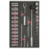 Urrea Juego de Dados con Matraca CH310, 1/2", Cromado, 32 Piezas