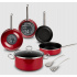 Vasconia Batería de Cocina Elegance, Vitroacero, Antiadherente, 8 Piezas, Vino