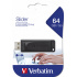 Memoria USB Verbatim Slider, 64GB, USB 2.0, Negro  1