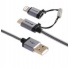 Verbatim Cable de Carga 2 en 1 Micro USB Macho - Lightning Macho, 1.2 Metros, Negro/Plata, para iPod/iPhone/iPad  1