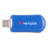 Memoria USB Verbatim Plectra, 128GB, USB-C 3.0, Lectura 100MB/s, Escritura 25MB/s, Azul  1