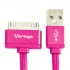 Vorago Cable USB A Macho - Apple 30-pin Macho, 1 Metro, Rosa, para iPhone/MacBook/iPod  3