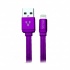 Vorago Cable de Carga USB 2.0 A Macho - Lightning Macho, 1 Metro, Morado, para iPhone/iPad  2