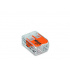 Wago Conector Compacto, 2 Entradas, 32A, 450V, Naranja/Transparente  3
