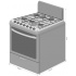 Whirlpool Estufa y Horno de Gas de 30'' WF5150D, 6 Quemadores, Gris - Imagen adicional 1